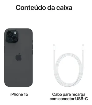 Apple iPhone 15 (256 GB) - Preto - Distribuidor Autorizado - imagem 5